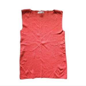 Cold water creek tangerine knit sleeveless top cotton silk